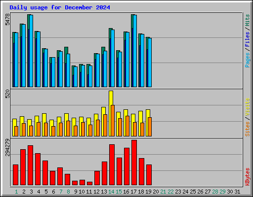 Daily usage for December 2024